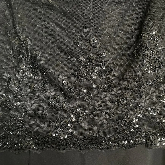 TERANI COUTURE Mother of the Bride Groom Black Formal Dress Size 16 Sequins - Picture 6 of 7